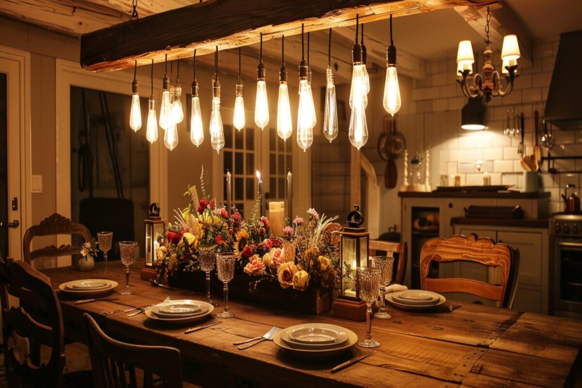 Jak dopasować oświetlenie w stylu rustykalnym do przestrzeni jadalnianej