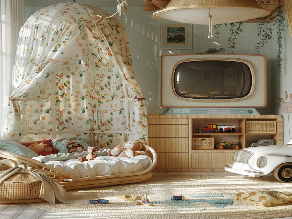 10 inspiracji na urządzenie pokoju dziecięcego w stylu retro z nowoczesnymi akcentami.