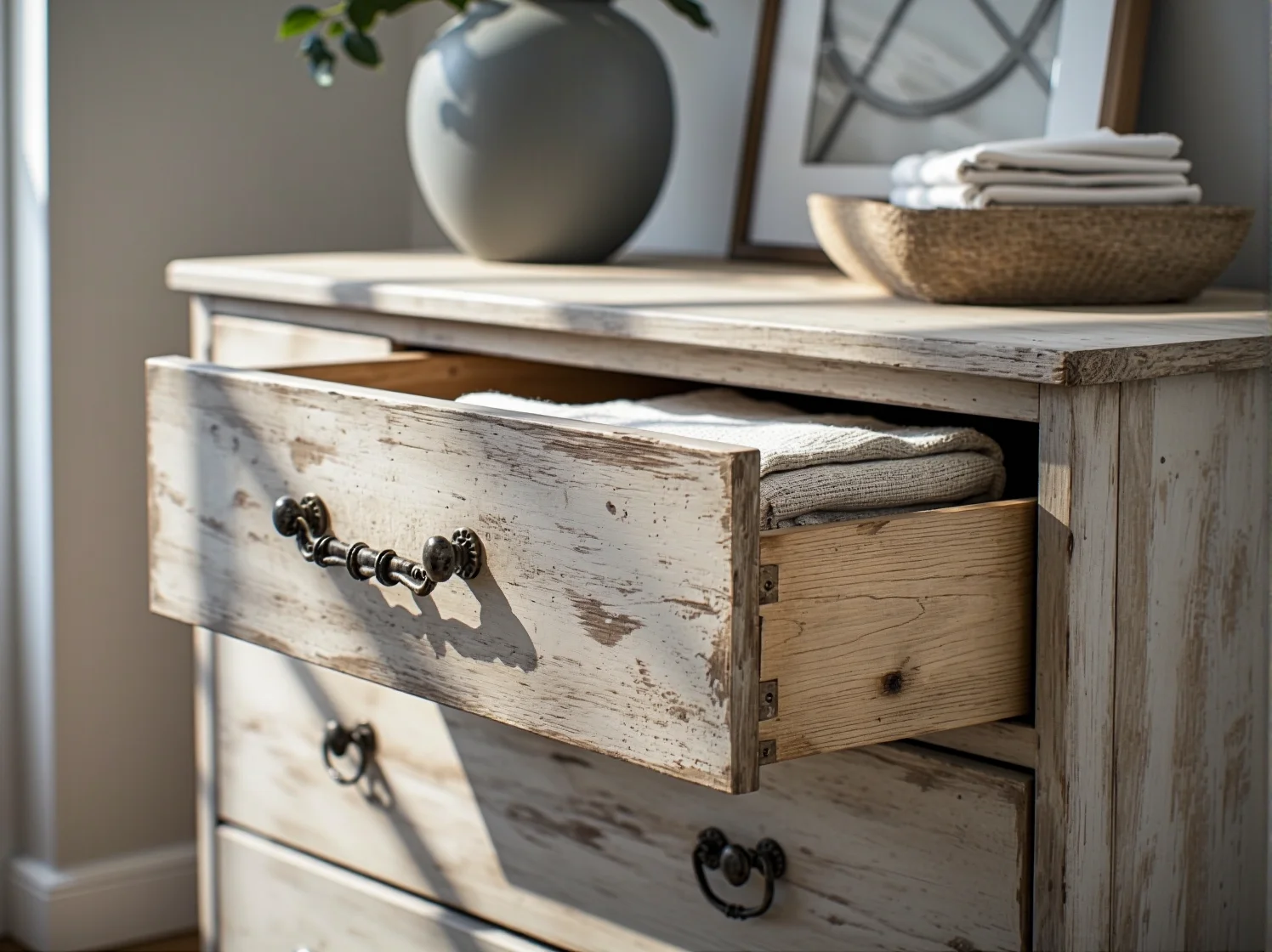 Aranżacja małej sypialni z nowoczesną komodą z rankingu 2025. Minimalistyczny design i duża pojemność.