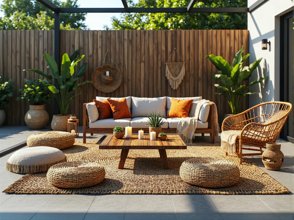 Drewniany stolik kawowy do ogrodu z naturalnego drewna