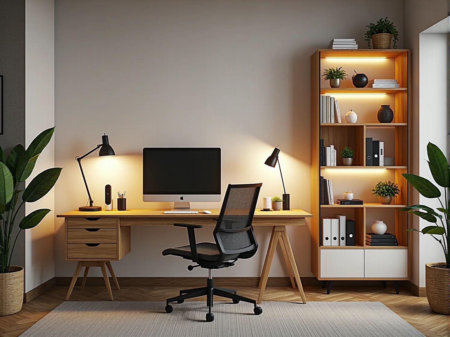 Automatyczne oświetlenie LED przed domem zwiększające bezpieczeństwo posesji nocą.