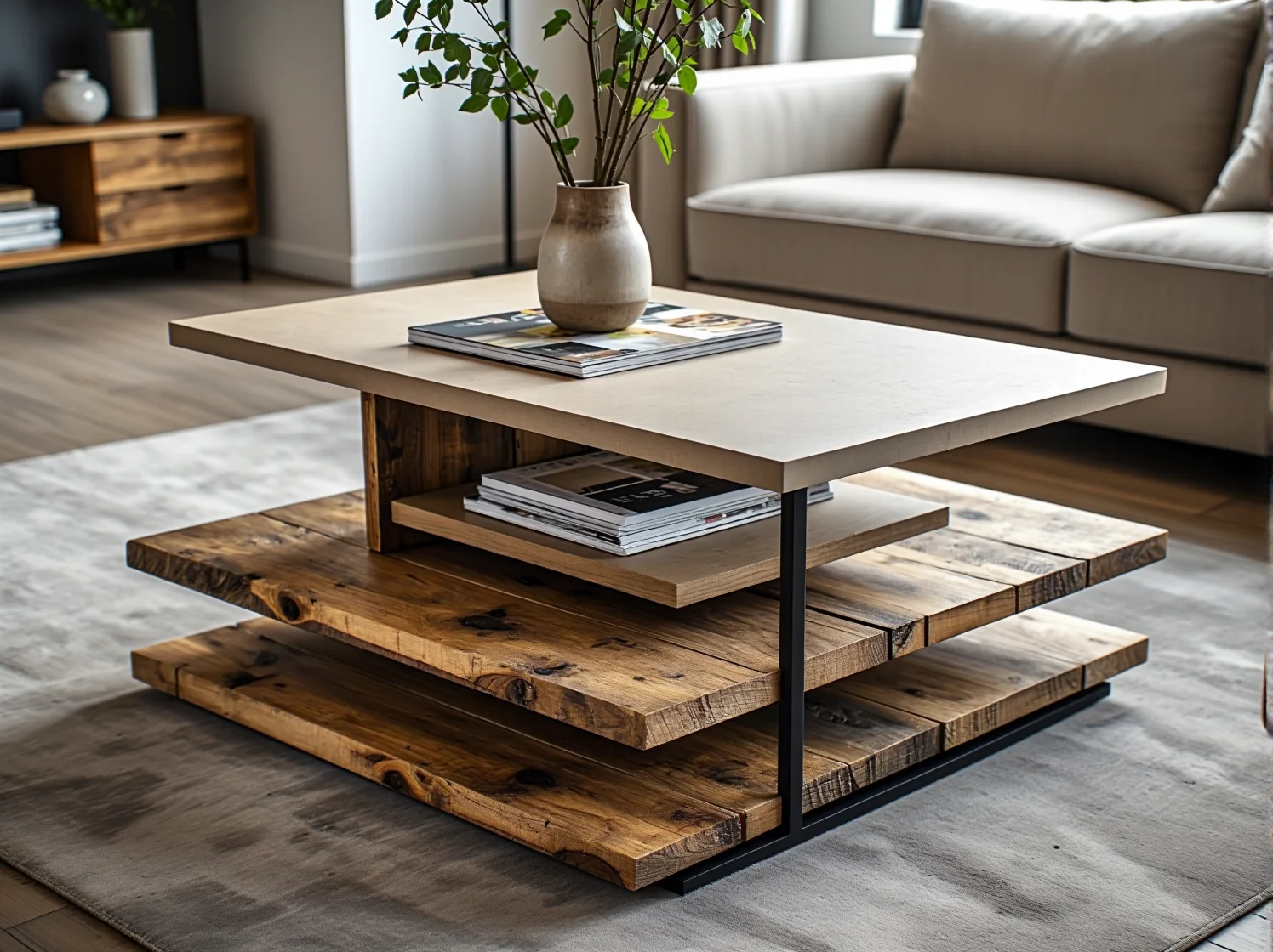 Wytrzymałe drewno dębowe w konstrukcji rozkładanego stołu wielofunkcyjnego do jadalni.