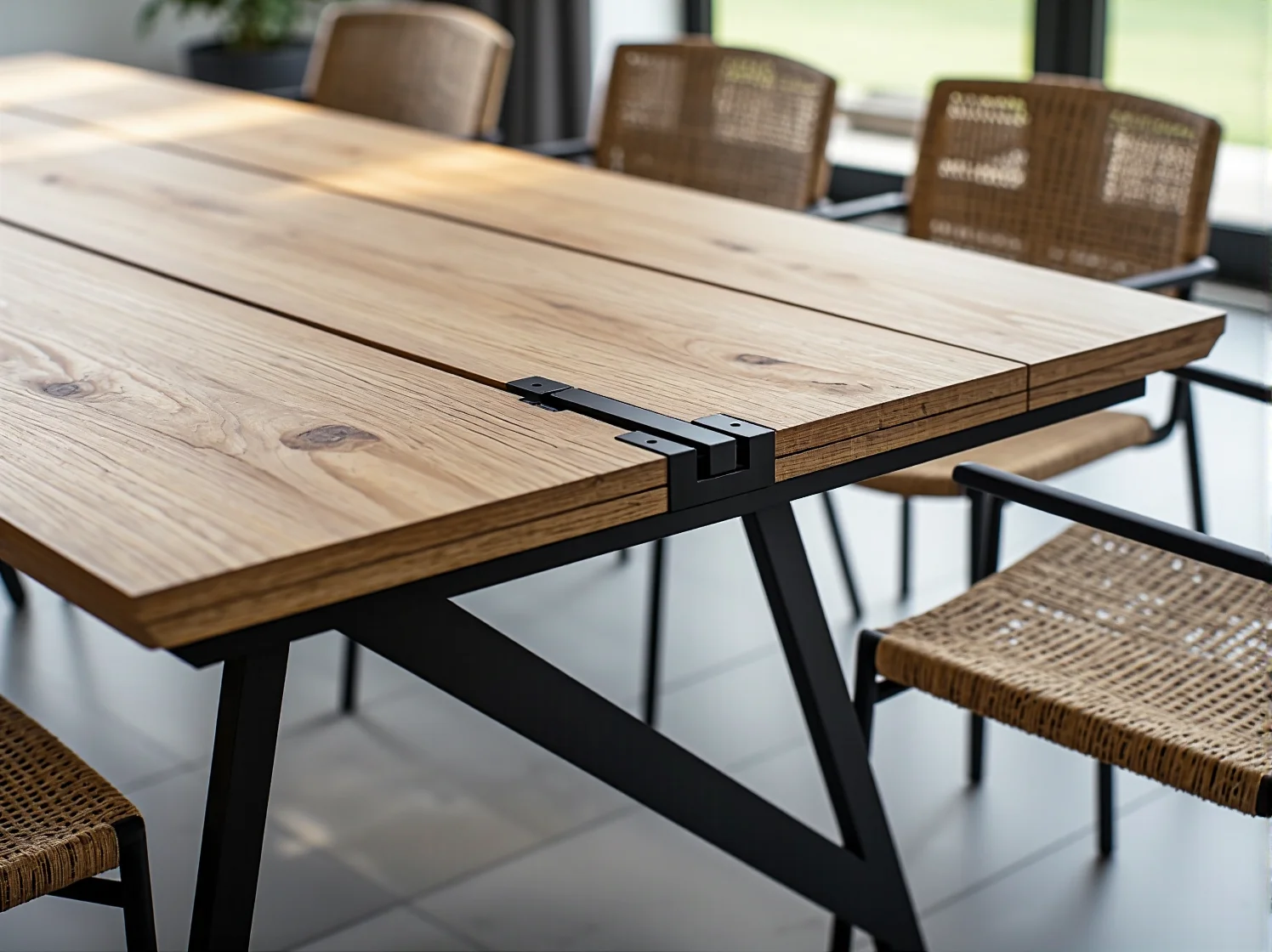 Inteligentne łóżko piętrowe ze sklejki, które w ciągu dnia zmienia się w wygodne biurko do pracy.