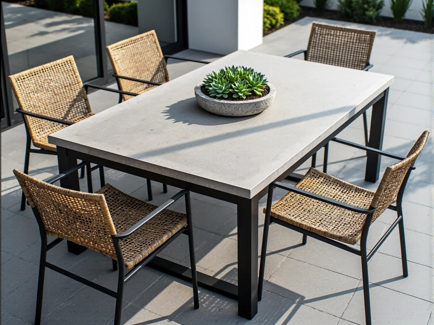 Różne rodzaje materiałów na meble na taras odporne na deszcz i promieniowanie UV.