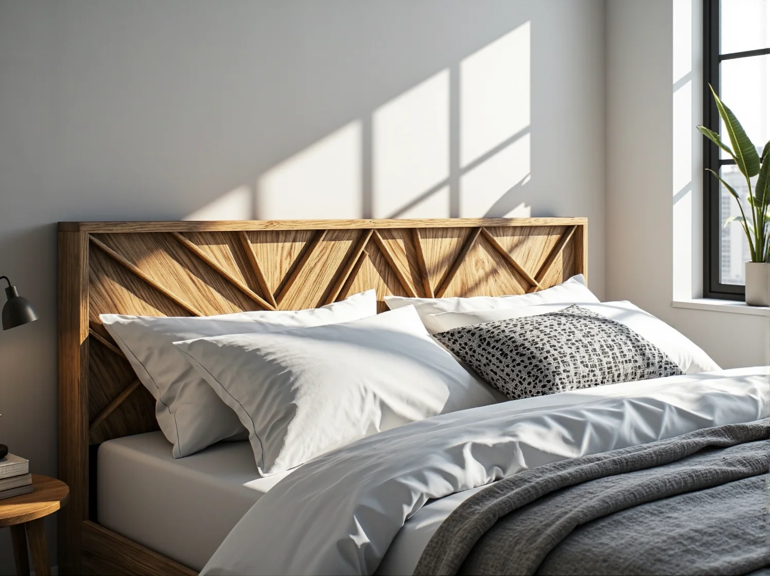 Modułowe meble do sypialni: łóżko skandynawskie z inteligentnym systemem przechowywania.