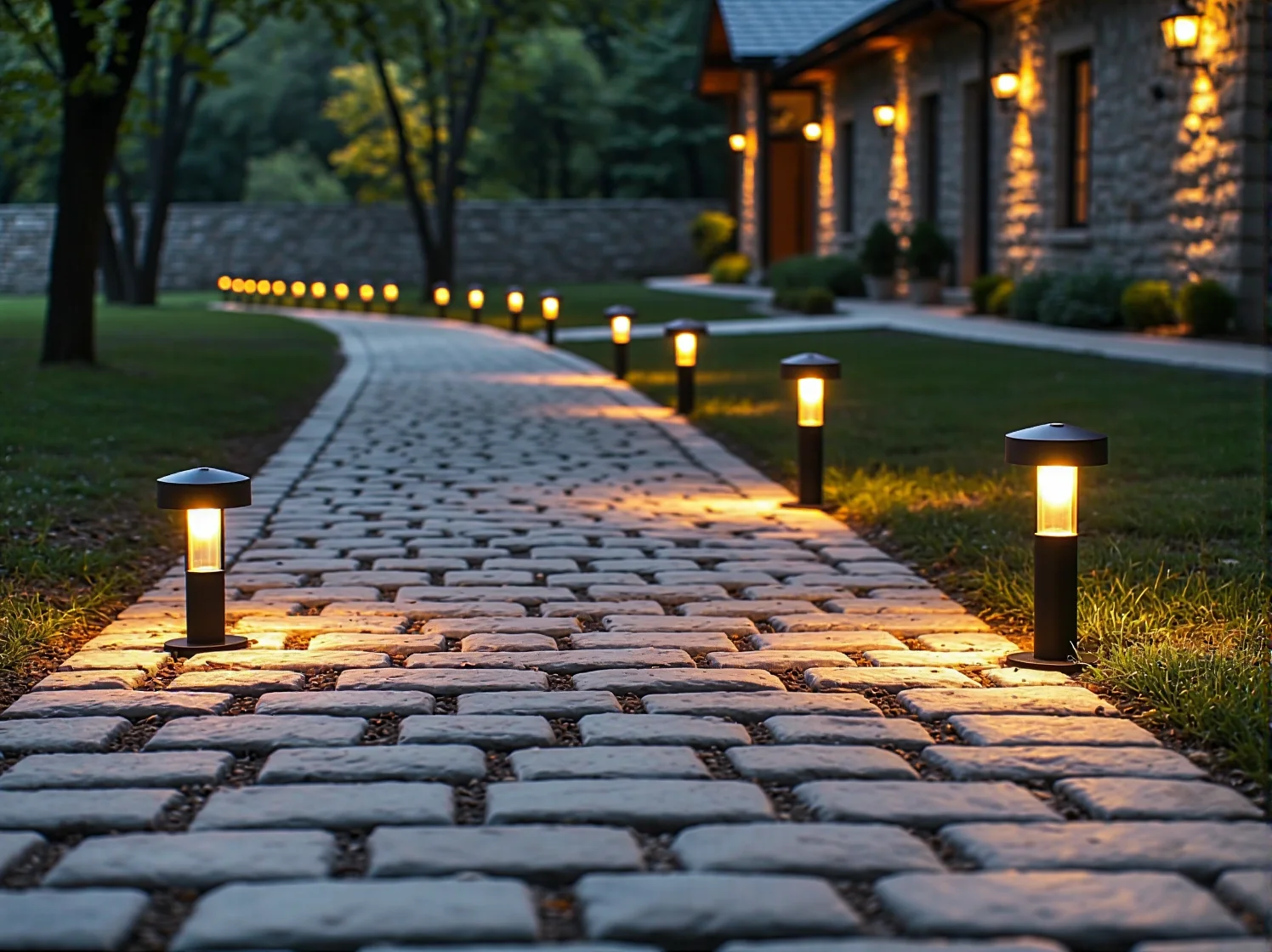 Nowoczesne oświetlenie elewacyjne domu typu stodoła harmonizujące z wiejskim krajobrazem