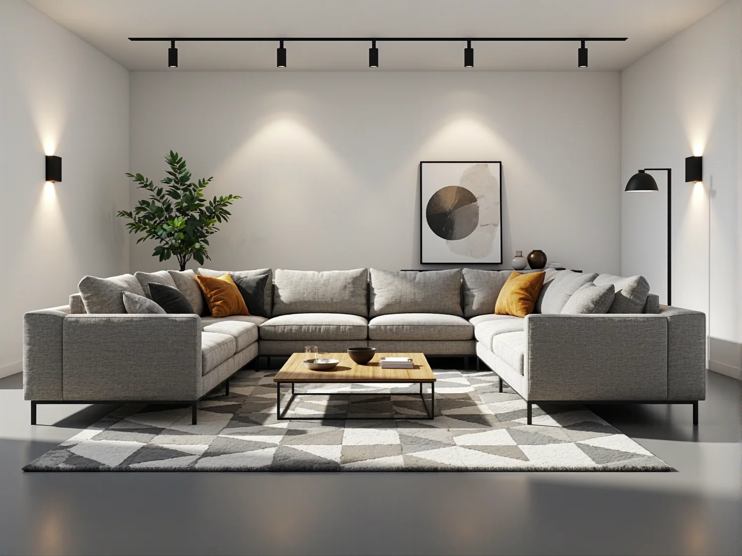 Duży narożnik tapicerowany szary na metalowych nóżkach