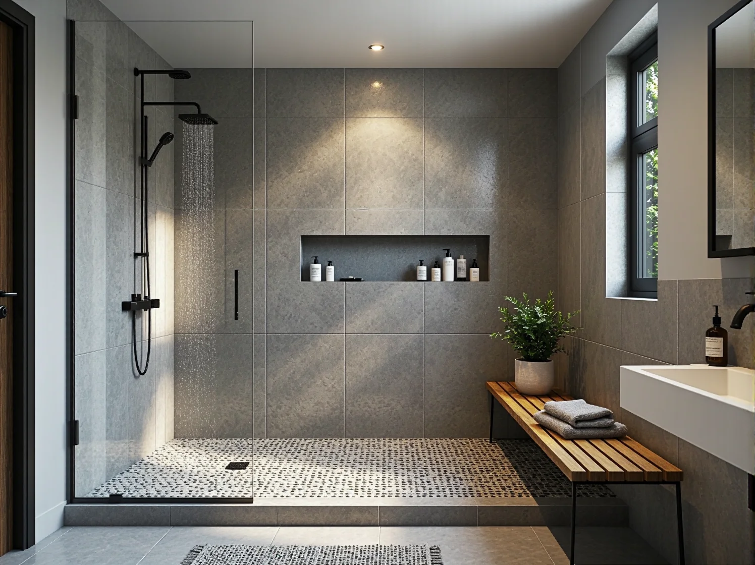 Oświetlenie łazienkowe w stylu skandynawskim tworzące przytulny klimat w pomieszczeniu.