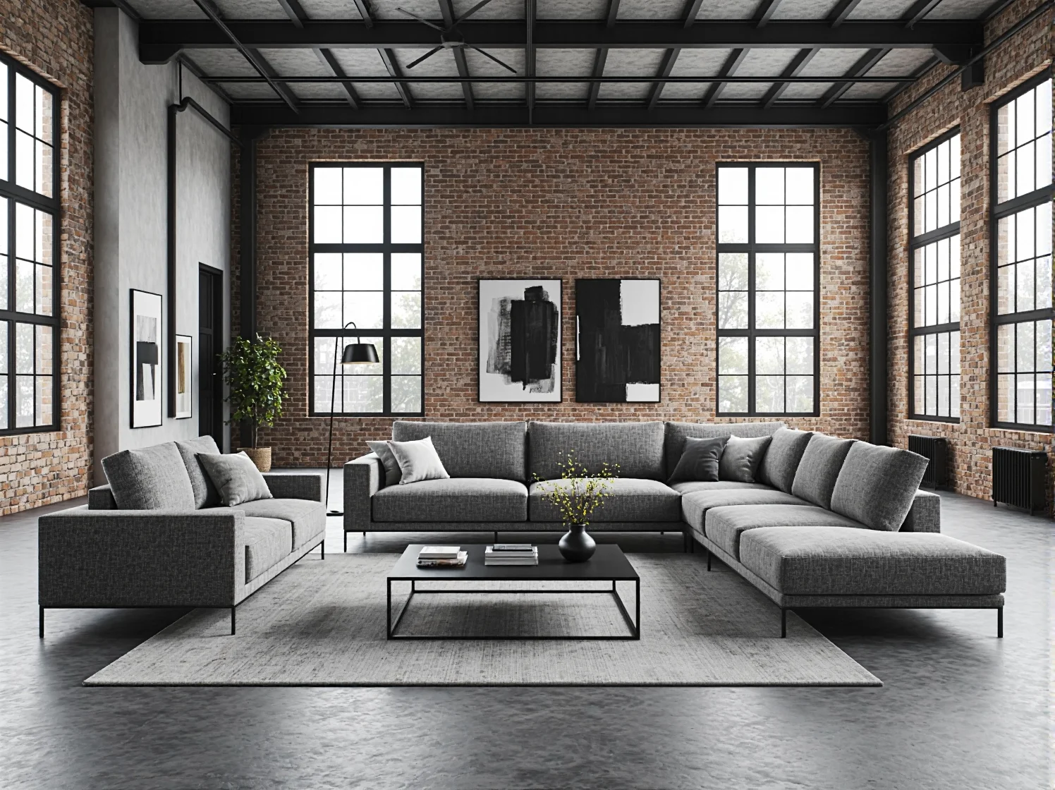 Nowoczesny narożnik modułowy szary z tapicerką tkaninową