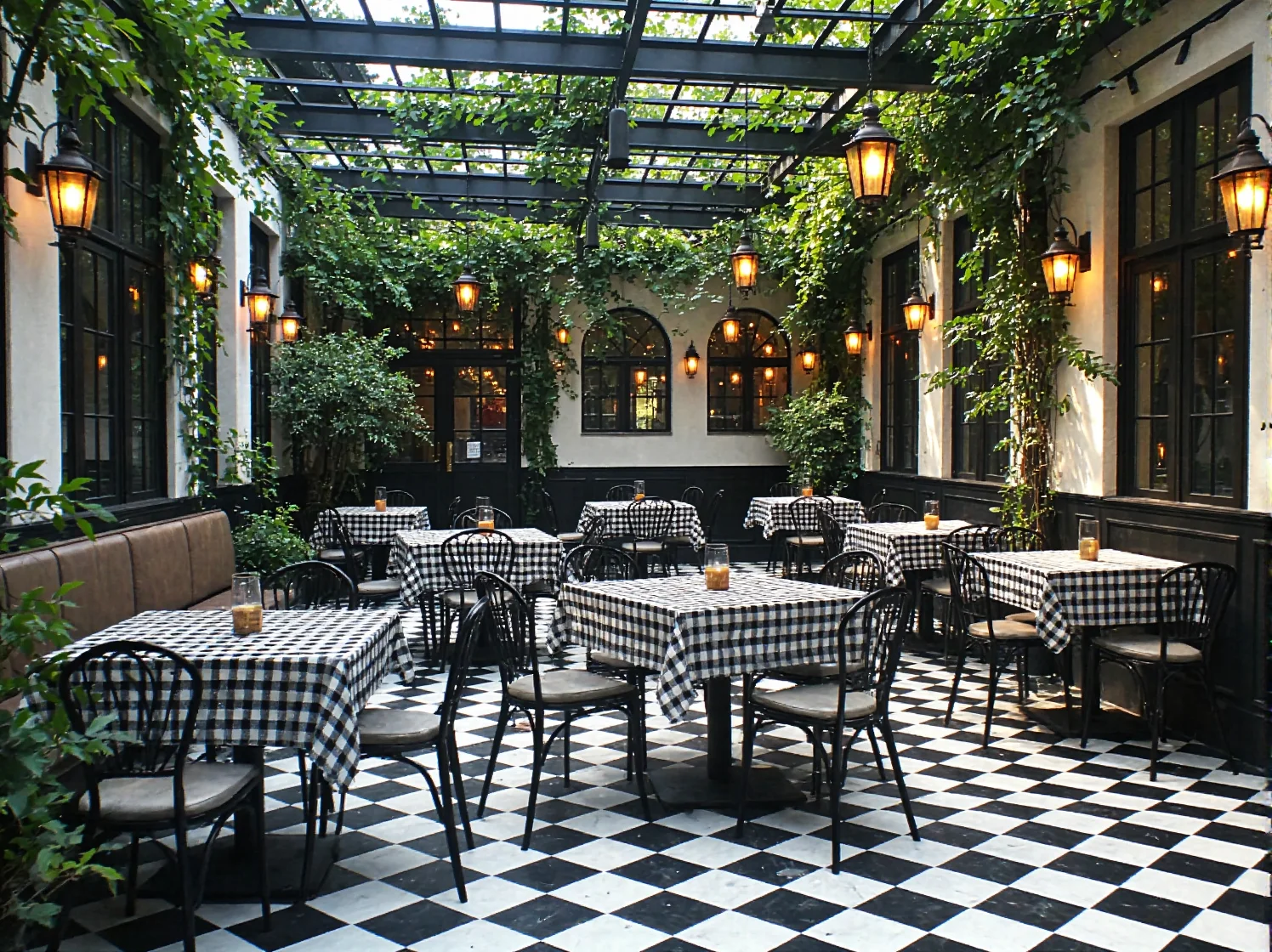 Czarne metalowe krzesła retro do restauracji i ogródka gastronomicznego