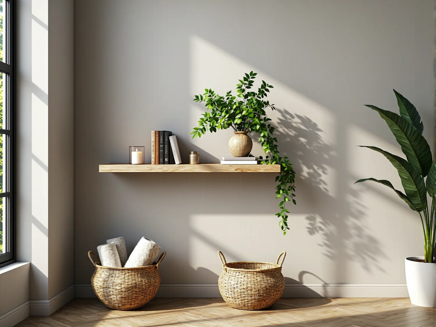 Wielofunkcyjne meble w małym salonie ułatwiające zachowanie spójności i porządku we wnętrzu.